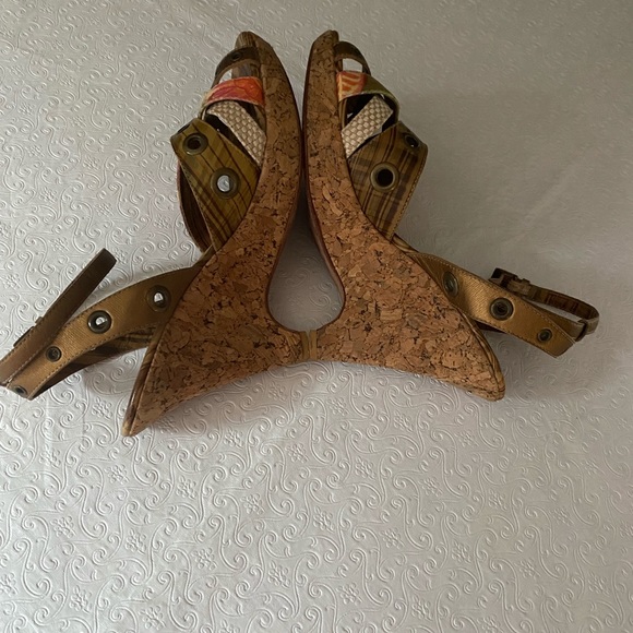 Bridget Shuster Cork Wedges Sandals. Size 10 - Picture 6 of 11
